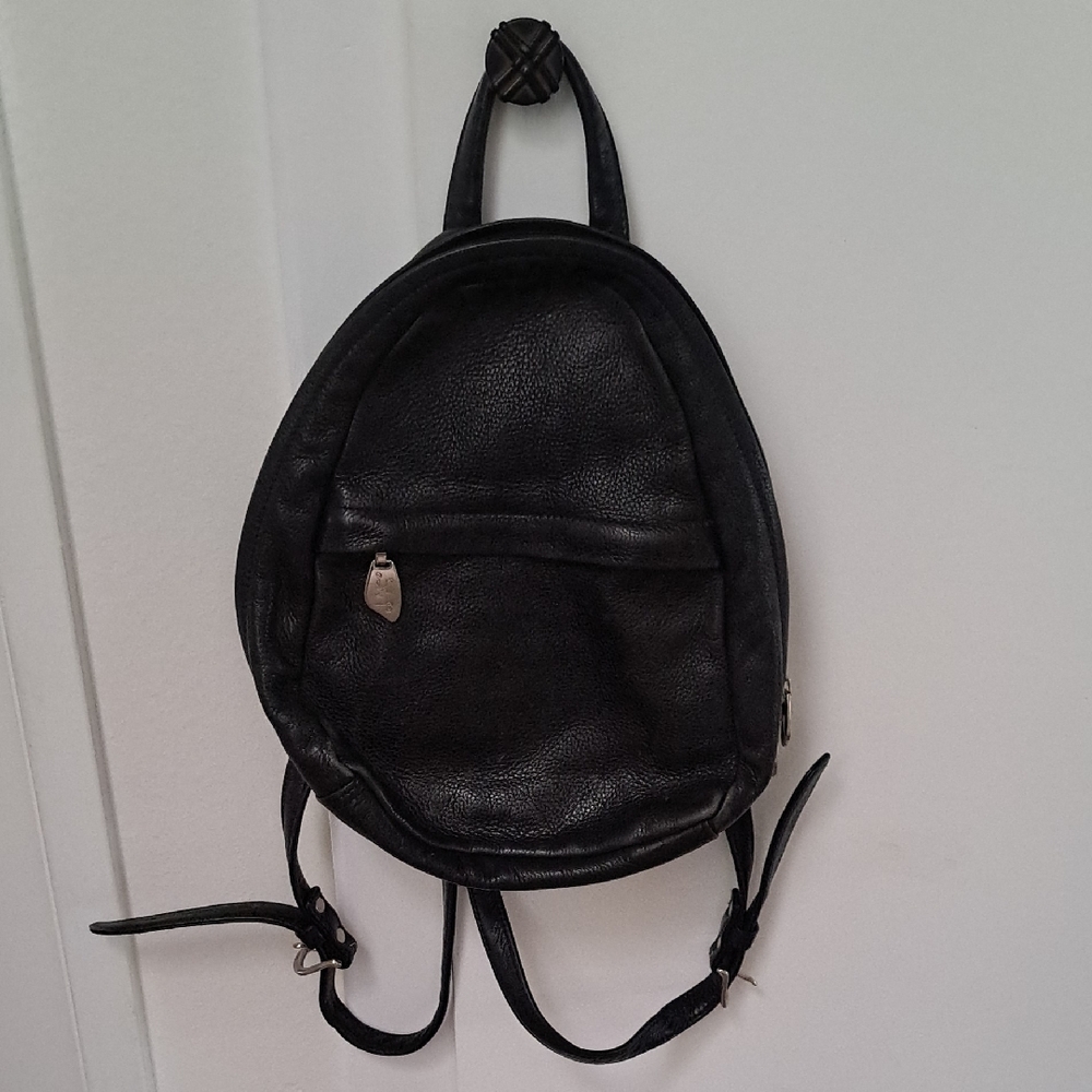 Libaire Mini Backpack USA Black  Pebbled Leather Adjustable Straps